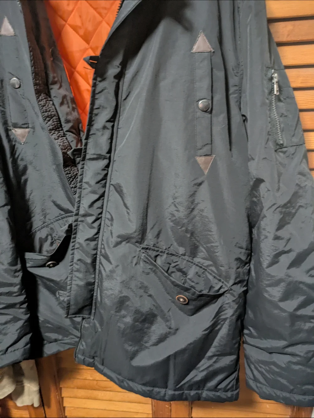 Men's Black Premium By EMP Insulated Parka Jacket with Faux-Fur Hood